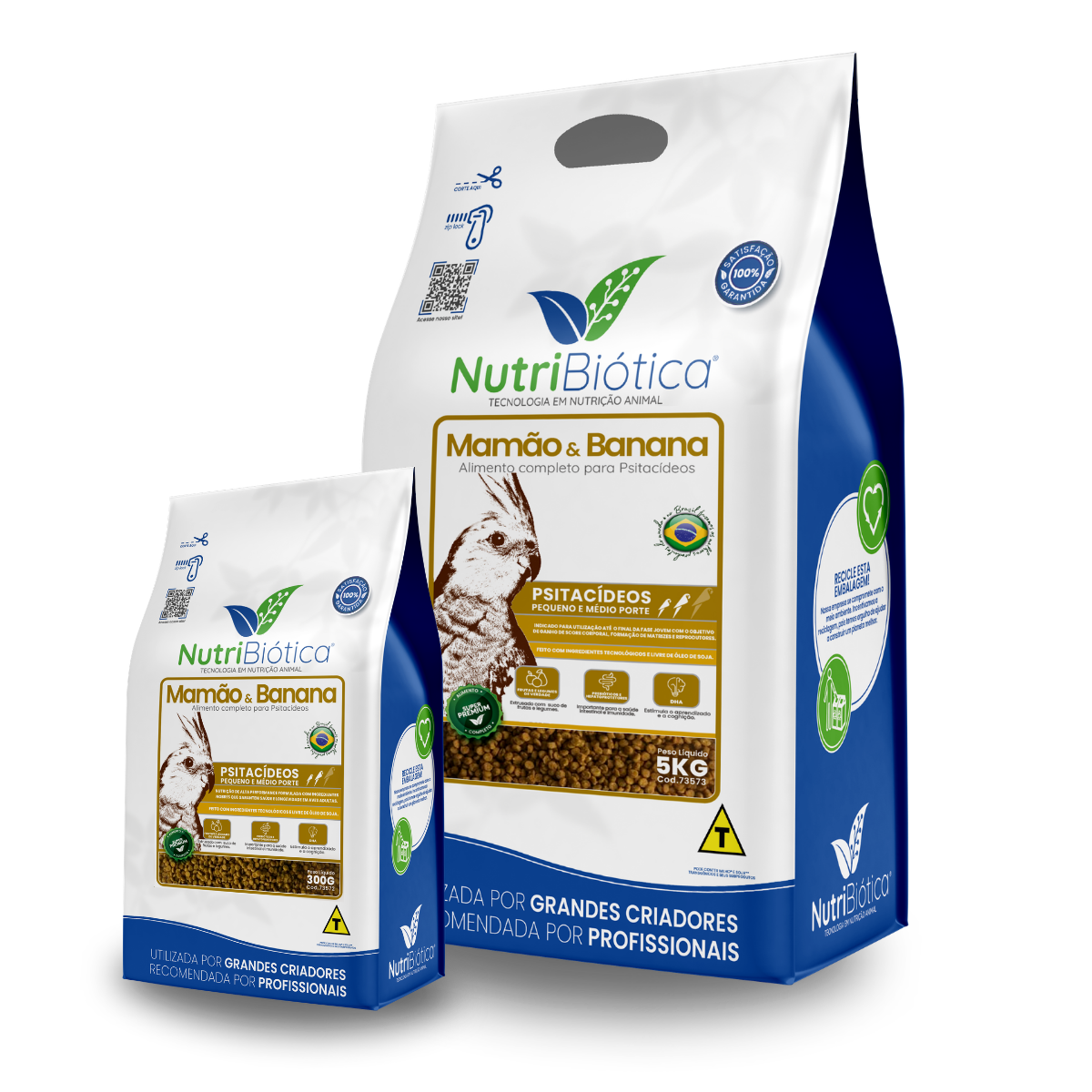 PSITACÍDEOS MAMÃO E BANANA 300G - 5KG